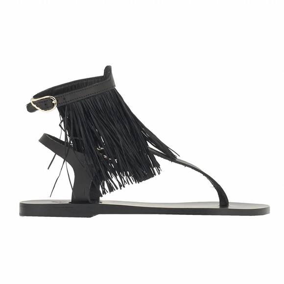 NEW ANCIENT GREEK SANDALS women's hula houp sandals in black